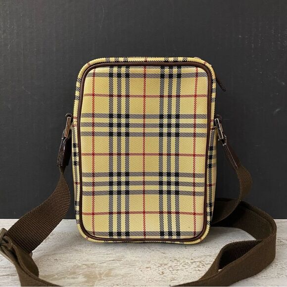 BURBERRY Nova Check Canvas Leather Crossbody Shoulder Bag 💼 - Picture 4 of 15